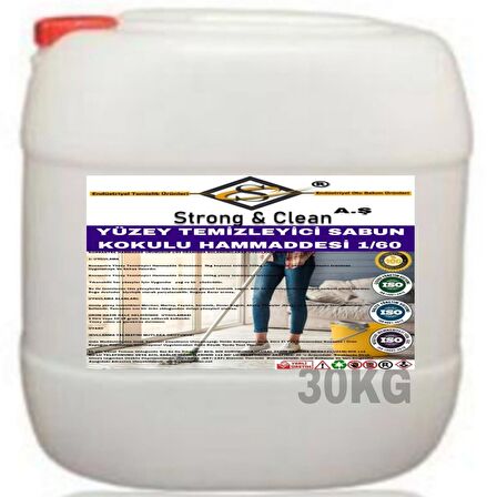 Yüzey Temizleyici Konsantre 1/60 Sabun Kokusu 30 Kg