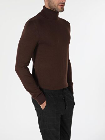 Slim Fit Camel Erkek Kazak