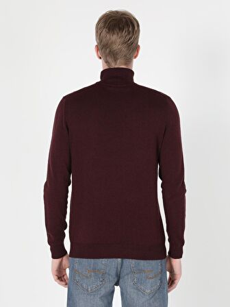 Slim Fit Mor Erkek Kazak