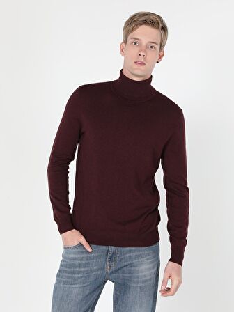 Slim Fit Mor Erkek Kazak