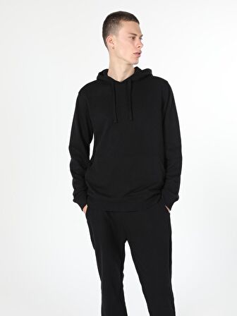 Regular Fit Siyah Erkek Sweatshirt