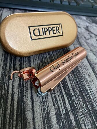 Benzinli Clipper Metal Çakmak Mat Bronz