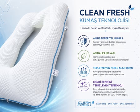 Zish Home FERANESTA 5 Bölge Destekli Hamile Yastığı | Tam Vücut Uyku ve Emzirme Yastığı | Yıkanabilir Fermuarlı Kılıf | 340 gr Clean Fresh Kumaş | 80×125 cm