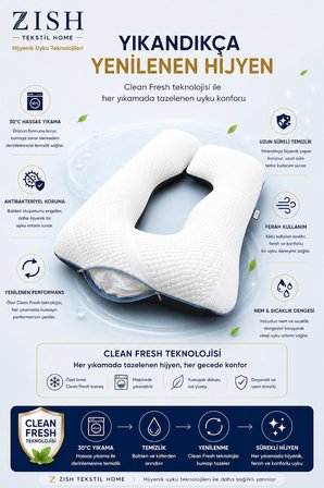 cleanfresh & keten huggle yatak kumaşlı hamile yastığı 80*120