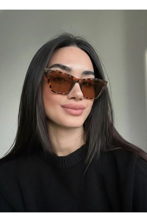 Cleopatra LEOPAR desenli Cat Eye Çekik Güneş Gözlüğü