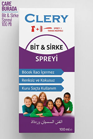 Çare Burada - Bit & Sirke Spreyi 100 Ml (Tarak Hediyeli)