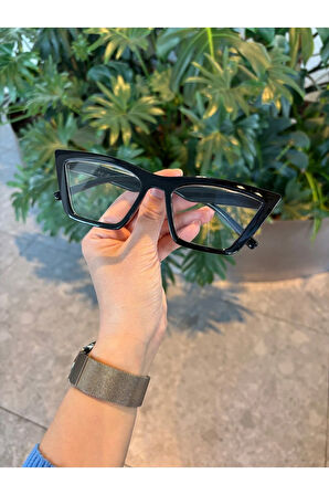 Cleopatra Siyah Cat eye sivri Mavi Işık Korumalı Gözlük