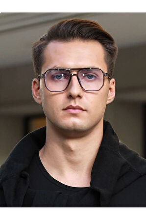 Clever Füme Çift Köprülü MAvi ışık korumalı Ekran Gözlüğü 55 Ekartman Camı Değişir