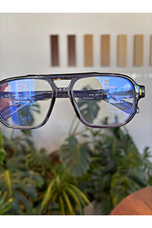 Clever Füme Çift Köprülü MAvi ışık korumalı Ekran Gözlüğü 55 Ekartman Camı Değişir