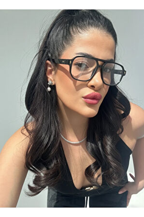 Clever Siyah Çift Köprülü MAvi ışık korumalı Ekran Gözlüğü 55 Ekartman Camı Değişir