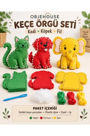 Keçe örgü seti 3lü set