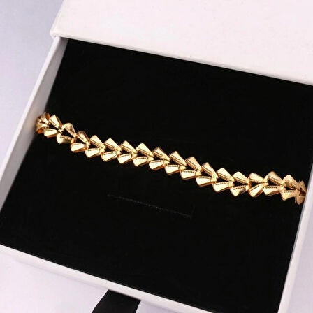 925 AYAR GÜMÜŞ GOLD UNİSEX BAŞAK BİLEKLİK