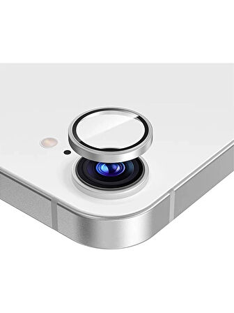 iPhone 16e Uyumlu Metal Çerçeveli Temperli Kamera Lens Koruyucu