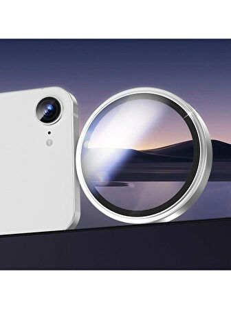 iPhone 16e Uyumlu Metal Çerçeveli Temperli Kamera Lens Koruyucu