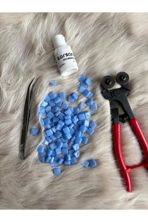 Sanatsal Mikro Mozaik Açık Mavi 1x1cm Mozaik Sanatı Malzeme (100gr)