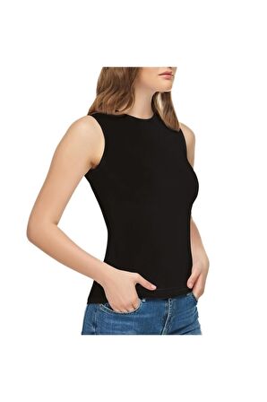 Siyah Sıfırkol Kadın Body Yeni Sezon