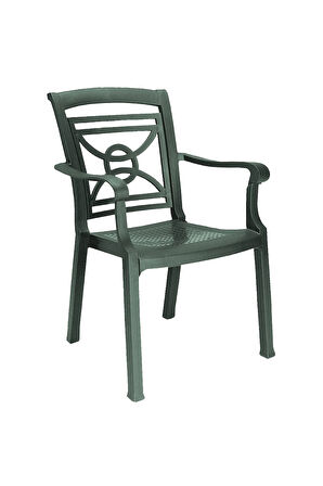 Commadore Koltuk 6'lı Avantaj Paketi - Yeşil Renk Plastik Bahçe Balkon Sandalyesi