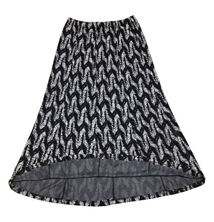 KADIN BELİ LASTİKLİ DESENLİ BALIK ETEK