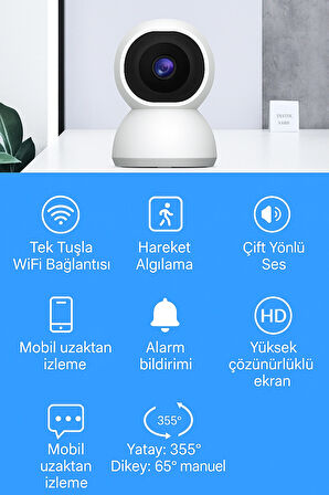 4MP 2K WiFi IP  Kamera Kablosuz  360 Derece Dönen WIFI Güvenlik Kamera CMR26
