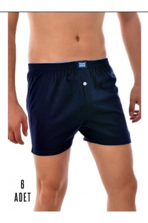 Erkek Lacivert Penye Düğmeli Boxer 6'lı (her Beden Aynı Fiyat)