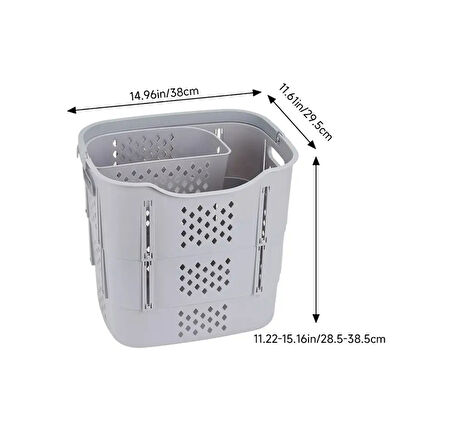 Katlanabilir Taşınabilir Çamaşır Sepeti ve Mandal Sepeti