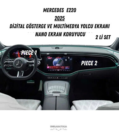 Mercedes E220 2025 Hayalet Gösterge ve Multimedya Yolcu Ekran Uyumlu Nano Ekran Koruyucu