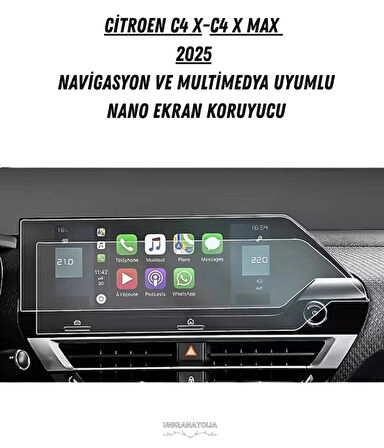 Citroen C4 X-C4 X Max 2025 Navigasyon ve Multimedya Uyumlu Nano Ekran Koruyucu