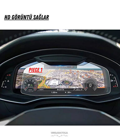 Audi Q7 2025  Hayalet Gösterge Ve Multimedya Çift Ekran Uyumlu Nano Ekran Koruyucu