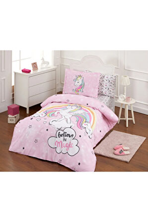 Unicorn Tek Kişilik Lastikli Çarşaflı Nevresim Takımı