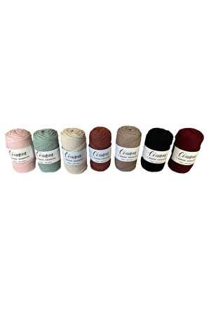 3 Büküm 4mm Makrome İpi (250gr-45m) Pamuk (1 Adet) BEBE MAVİ