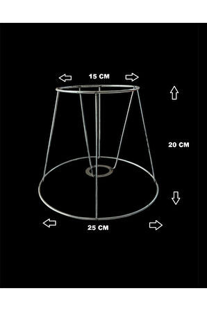 Abajur Başlık İskelet Teli 3mm Paslanmaz Galvaniz Metal (25 CM)