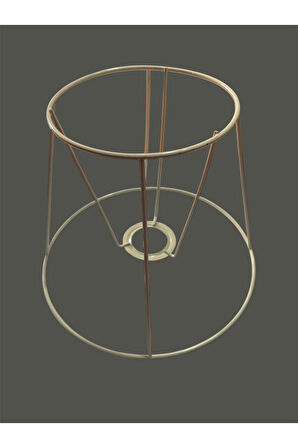 Konik Abajur Teli , İskeleti Krem Statik Boyalı E27 (25 Cm)