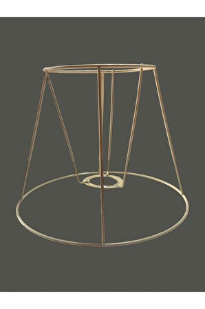 Konik Abajur Teli , İskeleti Krem Statik Boyalı E27 (25 Cm)