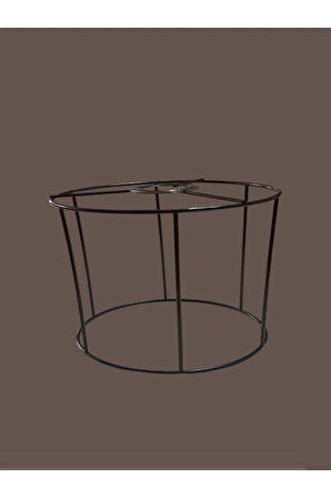 Silindir Abajur, Aplik Teli , İskeleti (Kısa Boy) Siyah Statik Boyalı E27 (20x15 Cm)