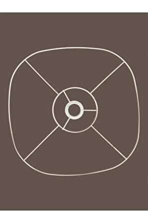 Papatya Avize Teli , İskeleti 50x10 Cm Beyaz Statik Boyalı (Duy Takımı Dahil)