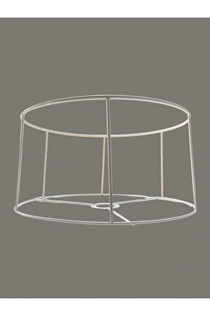 Kısa Konik Lambader Teli , İskeleti Beyaz Statik Boyalı - E27 (35 Cm)