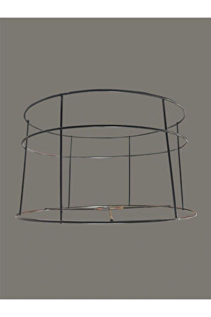 Silindir Lambader Teli , İskeleti Siyah Statik Boyalı - E27 (35 Cm)