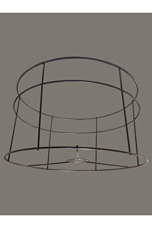 Silindir Lambader Teli , İskeleti Siyah Statik Boyalı - E27 (35 Cm)