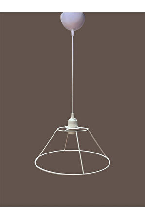 Huni Avize Teli , İskeleti (Kısa Boy 30x13 Cm) Beyaz Statik Boyalı (Duy Takımı Dahil)