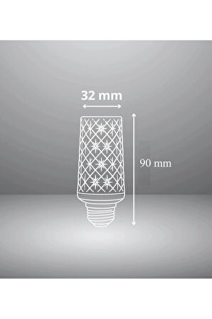 10W Dekoratif Kristal Ampul E27 Led Beyaz Renk 1200 Lümen