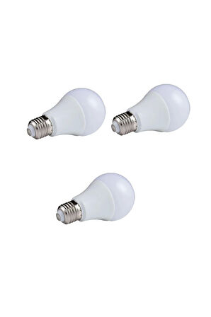 9W E27 Led Ampul 3000K Sıcak Sarı Işık (3 Adet)
