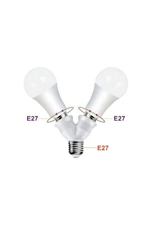 Splitter, E27 Duy Çokalayıcı (İkili Ampul Duyu) 1 Adet
