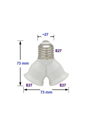 Splitter, E27 Duy Çokalayıcı (İkili Ampul Duyu) 1 Adet