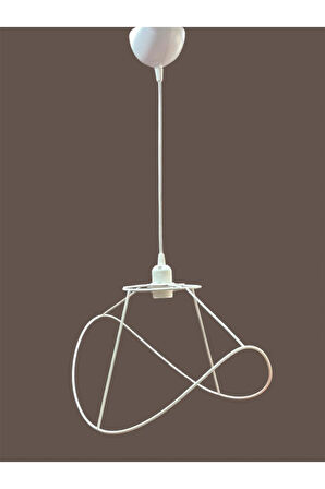 Yaprak Avize Teli , İskeleti (Orta Boy 44x31 Cm) Beyaz Statik Boyalı (Duy Takımı Dahil)