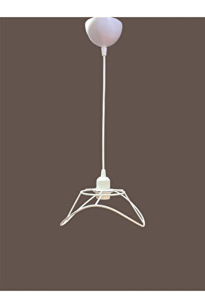 Yaprak Avize Teli , İskeleti (Küçük Boy 34x23 Cm) Beyaz Statik Boyalı (Duy Takımı Dahil)