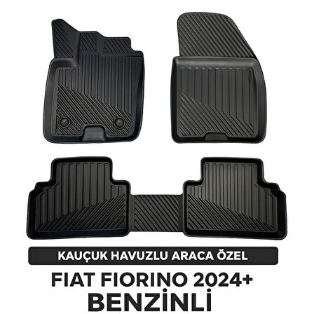 Fiat Fiorino Benzinli 2024 Sonrası Uyumlu 3D Kauçuk Oto Paspas – Premium Seri