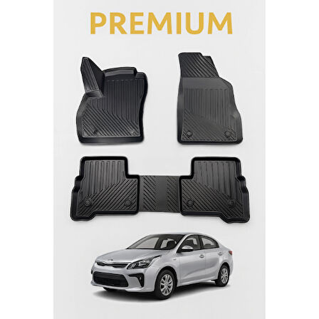 Kia Rio 2017+ 3D Havuzlu Oto Paspas | Kauçuk, Kaymaz, Koku Yapmaz, Araca Özel Tam Uyum