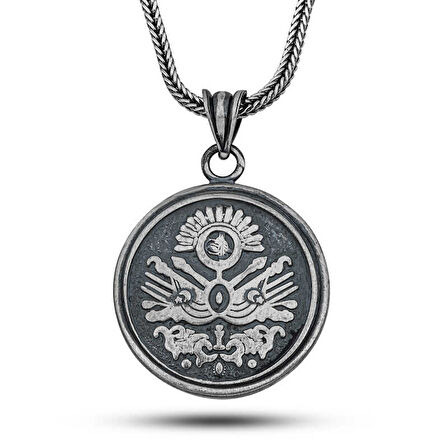 Gümüş Osmanlı Devlet Armalı Cevşen Kolye