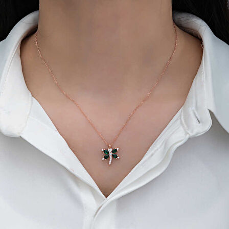 925 Ayar Gümüş Rose Yusufçuk Kadın Kolye