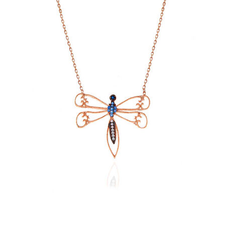 925 Ayar Gümüş Rose Yusufçuk Kadın Gümüş Kolye